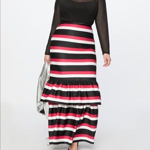 ELOQUII Trumpet Maxi Skirt with Ruffle